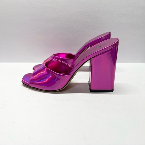 Paris Texas Anja Mules Iridescent Heels Prisma Fuchsia - Picture 5 of 8